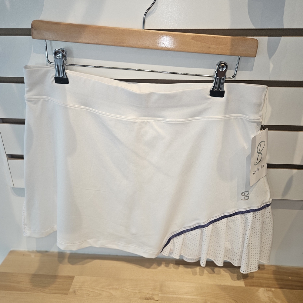 Sofibella Tennis White Mini Skirt with Mesh Detail